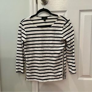 J. Crew Navy and White Stripped Top with sequin detail